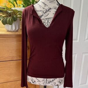 OGL Deep Burgundy Long Sleeve Top